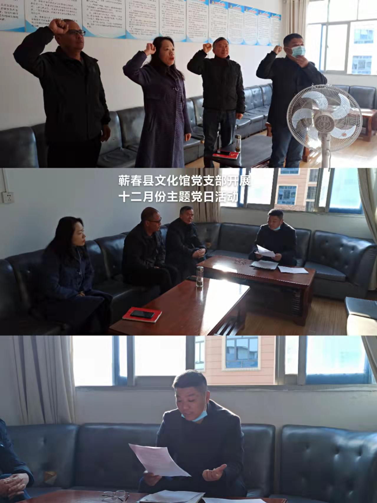 2021年蕲春县文化馆12月支部主题党日学习活动